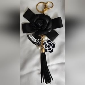 New Black Camille Bag Charm / Keyholder